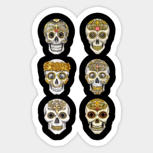 Sugar skull day of the dead. Sticker